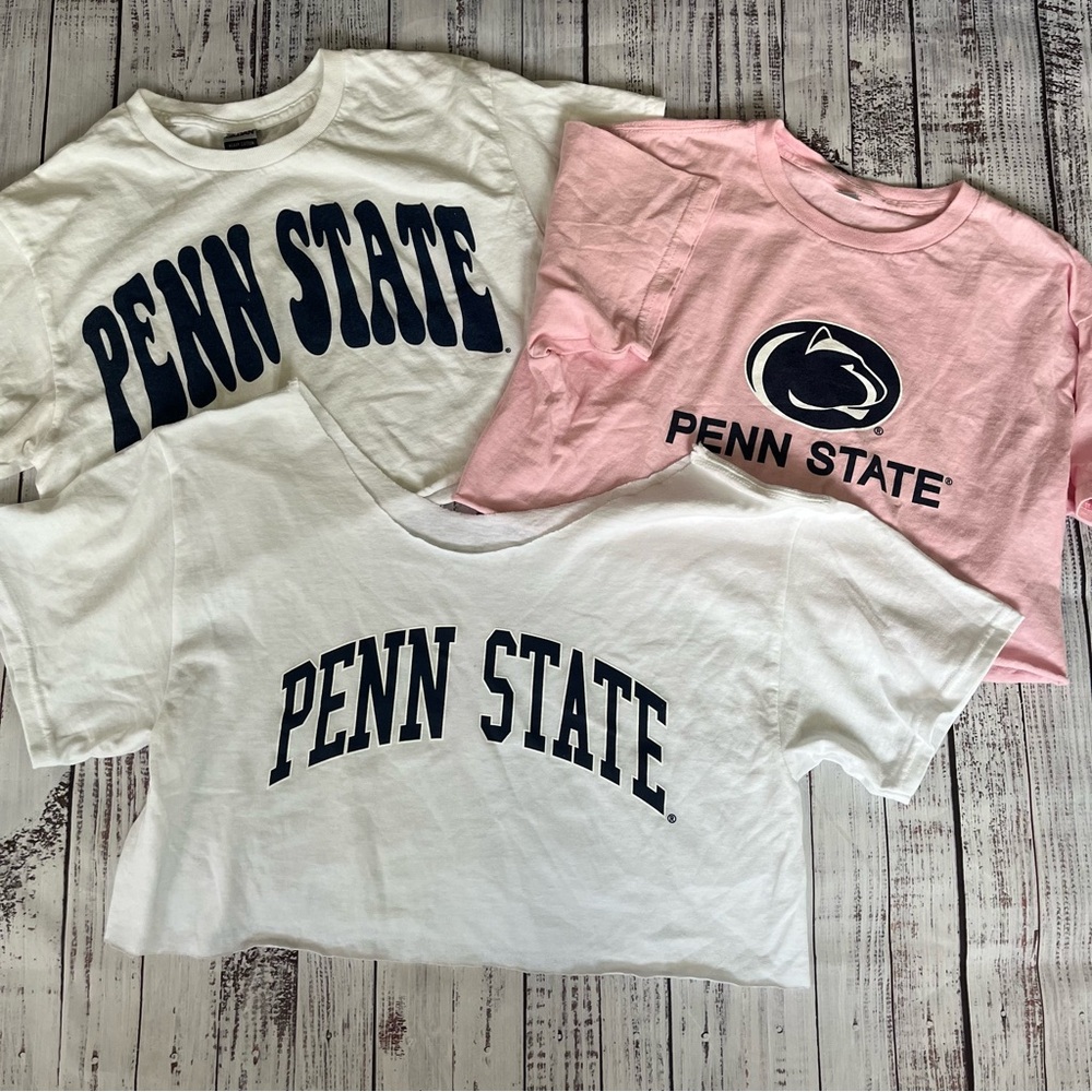 3 Penn State Cropped T-shirts Size S/M Pennsylvania State University